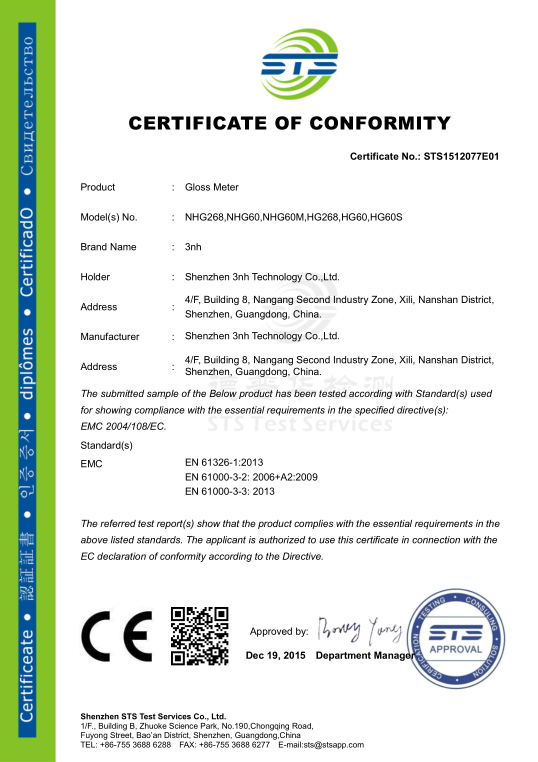 gloss meter CE certification 1